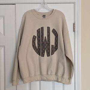 Luxury Monogram "JWJ" Crew Neck Sweatshirt Sz XL